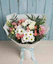 Букет цветов из:  Розы, Лизиантусы и Хризантемы в Грачевке Ставропольского края