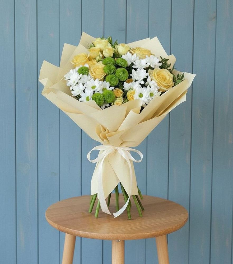 Букет цветов из: Хризантемы и Розы в Грачевке Ставропольского края