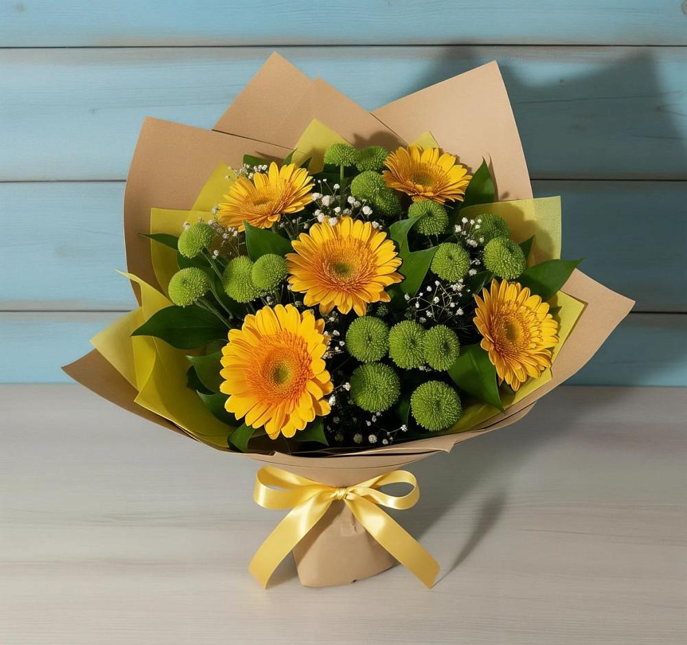 Букет цветов из: Герберы и Хризантемы в Грачевке Ставропольского края