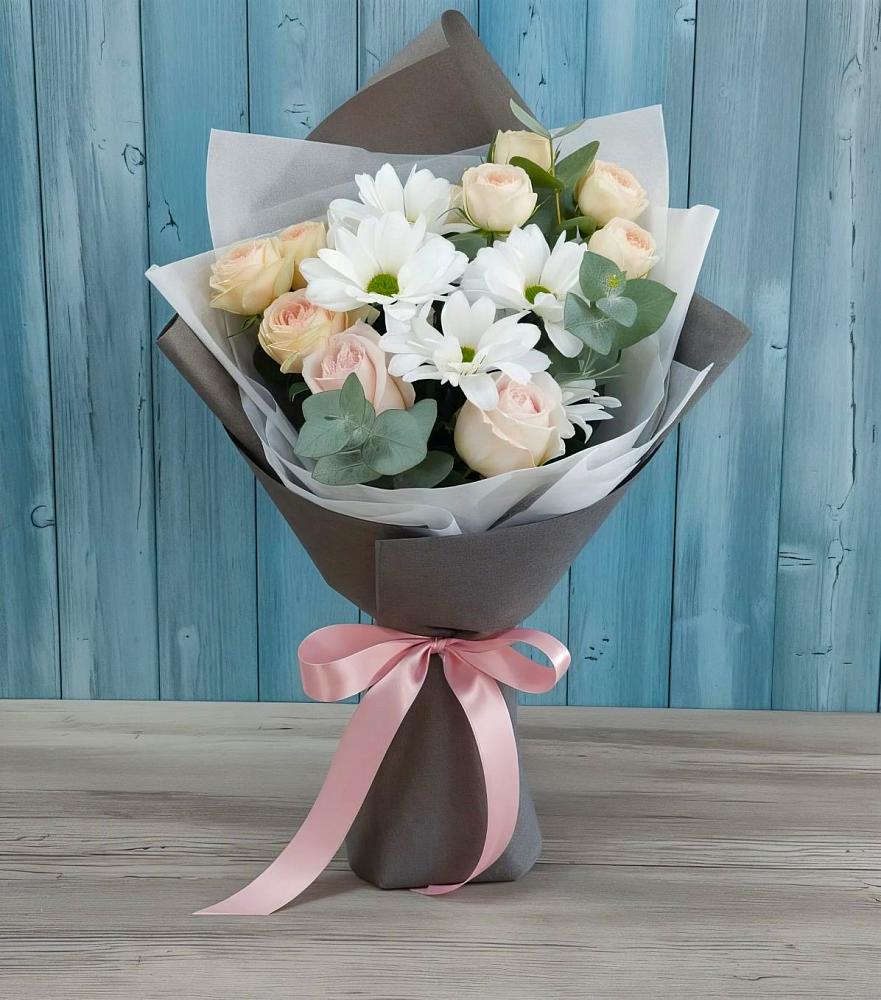 Букет цветов из: Хризантемы и Розы в Грачевке Ставропольского края