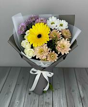 Букет цветов из:  Розы, Герберы и Хризантемы в Грачевке Ставропольского края