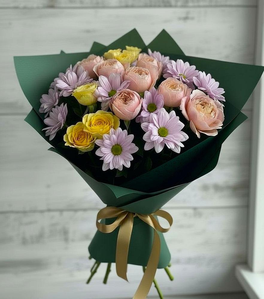 Букет цветов из: Хризантемы и Розы в Грачевке Ставропольского края