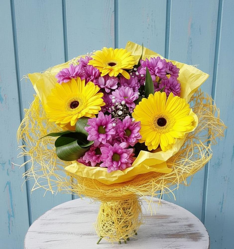 Букет цветов из: Хризантемы и Герберы в Грачевке Ставропольского края