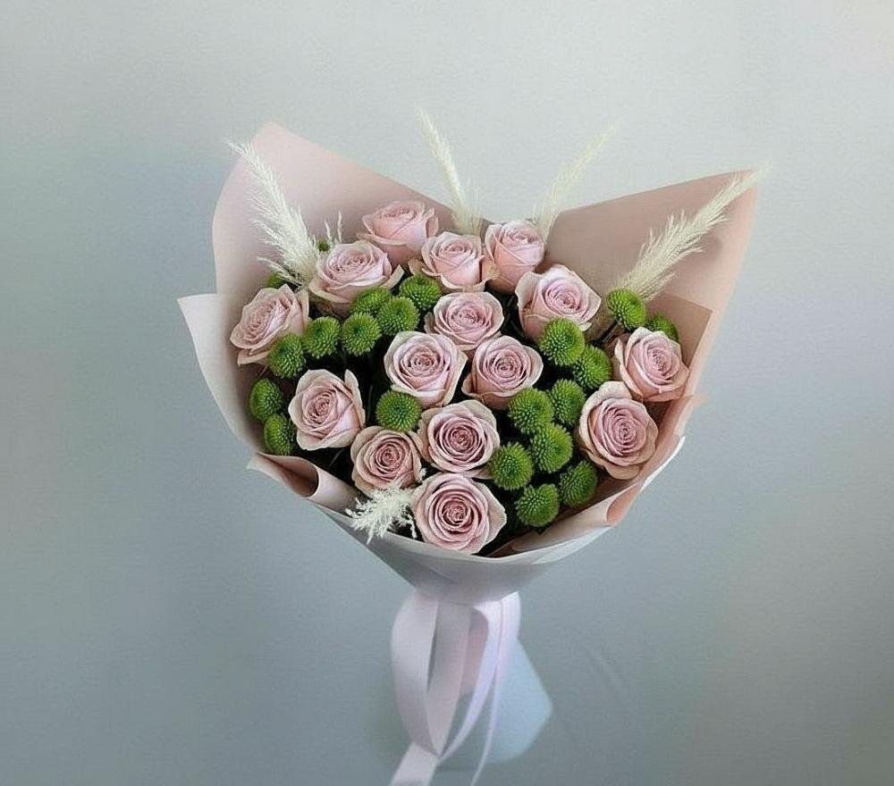Букет цветов из: Розы и Хризантемы в Грачевке Ставропольского края