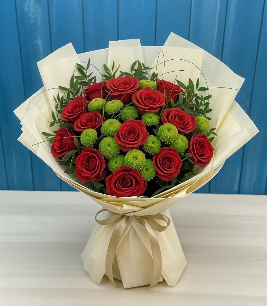 Букет цветов из: Розы и Хризантемы в Грачевке Ставропольского края